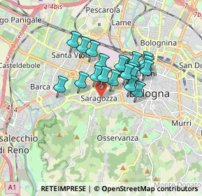 Mappa Via Antonio Zannoni, 40134 Bologna BO, Italia (1.2355)
