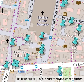 Mappa Piazza Galvani, 40124 Bologna BO, Italia (0.101)