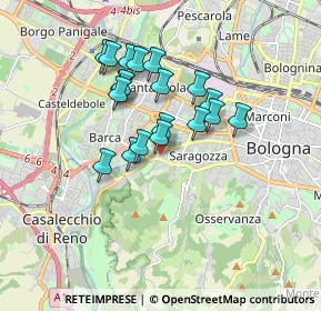 Mappa Via dal Lino, 40134 Bologna BO, Italia (1.42842)