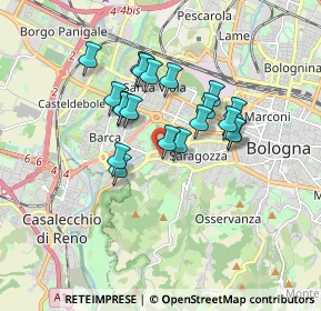 Mappa Via dal Lino, 40134 Bologna BO, Italia (1.385)