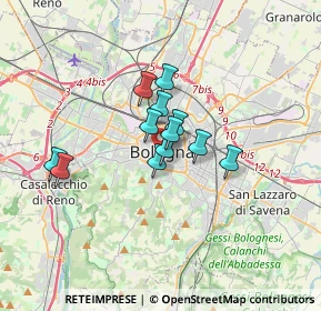 Mappa Ang Piazza de' Celestini, 40123 Bologna BO, Italia (2.22667)