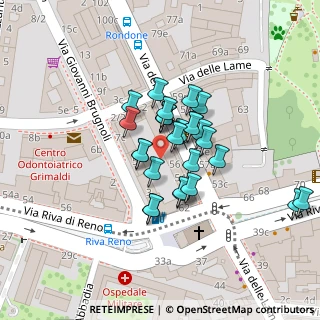 Mappa Via delle Lame, 40121 Bologna BO, Italia (0.01481)