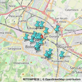 Mappa Porta San Donato, 40126 Bologna BO, Italia (1.35063)