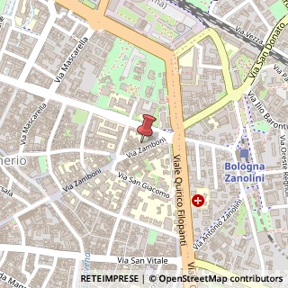 Mappa Via Zamboni, 92, 40126 Bologna, Bologna (Emilia Romagna)