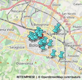 Mappa Via delle Moline, 40126 Bologna BO, Italia (1.05235)