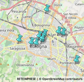 Mappa Via delle Moline, 40126 Bologna BO, Italia (1.38545)