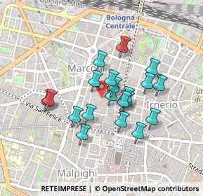 Mappa Via Dè Preti, 40121 Bologna BO, Italia (0.3545)