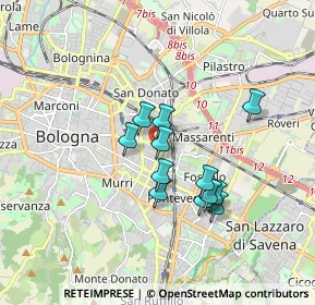 Mappa Via Pompeo Vizzani, 40138 Bologna BO, Italia (1.38)