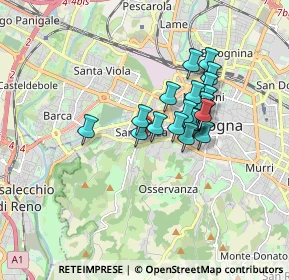 Mappa Via Marino Dalmonte, 40134 Bologna BO, Italia (1.2885)