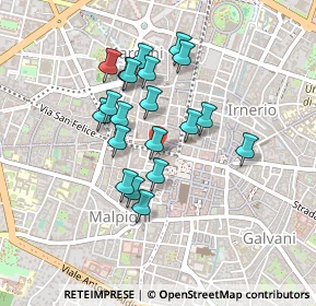 Mappa Centro Storico, 40121 Bologna BO, Italia (0.3725)