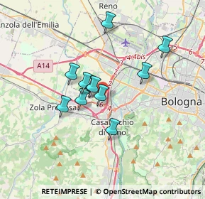 Mappa Via Casteldebole, 40132 Bologna BO, Italia (2.68909)