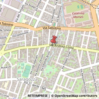 Mappa Via Andrea Costa, 70, 40134 Bologna, Bologna (Emilia Romagna)