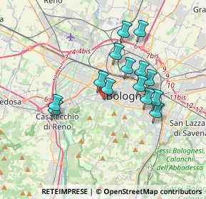 Mappa Via Giovanni Battista Melloni, 40134 Bologna BO, Italia (3.12071)