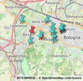 Mappa Via Porrettana, 40134 Bologna BO, Italia (1.46077)