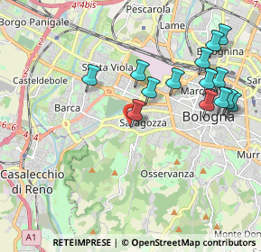 Mappa Via Paolo Giovanni Martini, 40134 Bologna BO, Italia (2.13857)