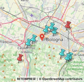 Mappa Via Paolo Giovanni Martini, 40134 Bologna BO, Italia (3.896)