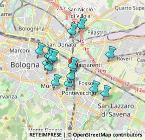 Mappa Via Turchese, 40138 Bologna BO, Italia (1.49188)