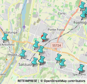 Mappa Via Cismon, 41049 Sassuolo MO, Italia (2.89625)