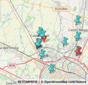 Mappa Via G. Garibaldi, 40124 Bologna BO, Italia (3.68833)