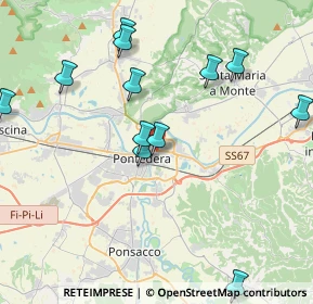 Mappa Via Giuseppe Giusti, 56025 Pontedera PI, Italia (5.29143)