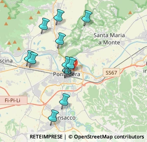 Mappa Via Giuseppe Giusti, 56025 Pontedera PI, Italia (3.61333)