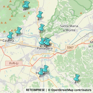 Mappa Piazza Enrico Berlinguer, 56025 Pontedera PI, Italia (4.93667)