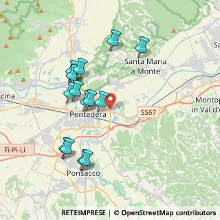 Mappa Via Don Lorenzo Milani, 56025 Pontedera PI, Italia (3.86733)