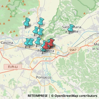 Mappa Piazza del Vecchio Stadio, 56025 Pontedera PI, Italia (2.76867)