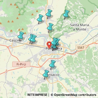 Mappa Via Piaggio R., 56025 Pontedera PI, Italia (3.38615)