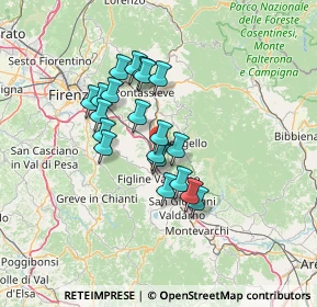 Mappa Località Cetina le Piagge, 50066 Reggello FI, Italia (10.9255)