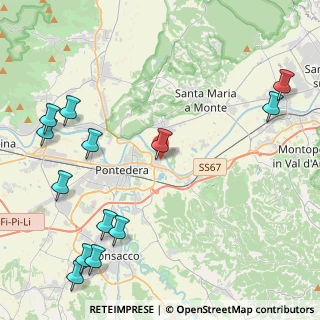 Mappa Via dell'Argine, 56025 Pontedera PI, Italia (5.97538)