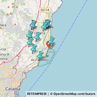 Mappa Via Fossa Creta, 95021 Aci Castello CT, Italia (3.60667)