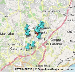 Mappa Via Padova, 95037 San Giovanni La Punta CT, Italia (1.09273)