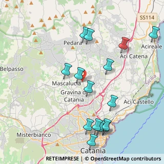 Mappa Via Guglielmo Marconi, 95039 Trecastagni CT, Italia (5.166)