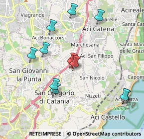 Mappa Via Calanna, 95028 Valverde CT, Italia (2.27182)