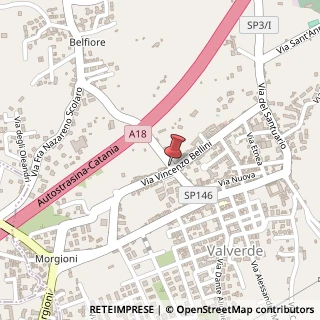 Mappa Via bellini 92, 95028 Valverde, Catania (Sicilia)