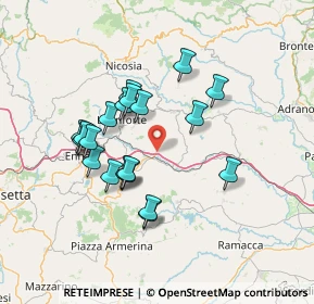 Mappa Autostrada A19 Palermo-Catania Uscita Dittaino, 94011 Agira EN, Italia (14.058)