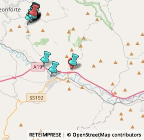 Mappa Autostrada A19 Palermo-Catania Uscita Dittaino, 94011 Agira EN, Italia (6.9145)