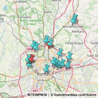Mappa Via Monte San Savino, 00138 Roma RM, Italia (7.89611)