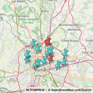 Mappa Via Sinalunga, 00138 Roma RM, Italia (7.23929)