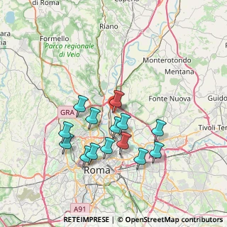 Mappa Via Chitignano, 00138 Roma RM, Italia (7.17571)