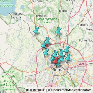 Mappa Roma - VIA CASSIA Roma Lazio 00054 IT, 00191 Roma RM, Italia (6.6475)