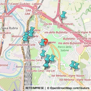 Mappa Via Ortignano, 00138 Roma RM, Italia (1.10385)