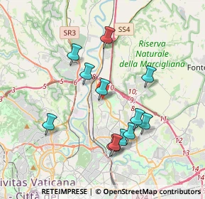 Mappa Via Ortignano, 00138 Roma RM, Italia (3.70917)