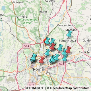 Mappa Via Serrapetrona, 00138 Roma RM, Italia (6.8895)