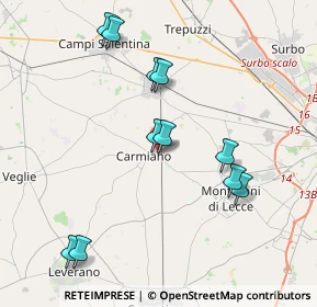 Mappa Via Madonna di Magliano, 73041 Carmiano LE, Italia (4.34091)