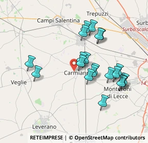 Mappa Via Giuseppe Garibaldi, 73041 Carmiano LE, Italia (3.7375)