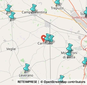 Mappa Via Giuseppe Garibaldi, 73041 Carmiano LE, Italia (7.00333)