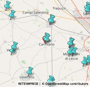 Mappa Via Giuseppe Garibaldi, 73041 Carmiano LE, Italia (6.27)