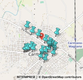 Mappa Via Giosuè Carducci, 73041 Carmiano LE, Italia (0.382)